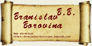 Branislav Borovina vizit kartica